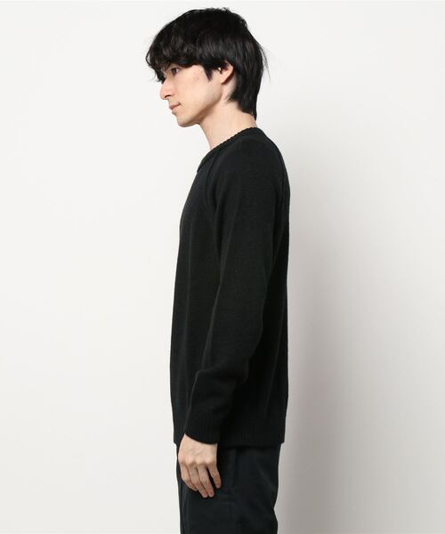 SISLEY(シスレー)の「ウール混ラウンドネックニット・セーター(ニット/セーター・メンズ・ブラック/スミクロ・SMALL/MEDIUM/LARGE)」の4枚目の写真