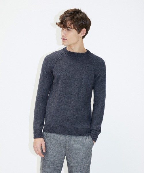 SISLEY(シスレー)の「ウール混ラウンドネックニット・セーター(ニット/セーター・メンズ・ブラック/スミクロ・SMALL/MEDIUM/LARGE)」の2枚目の写真
