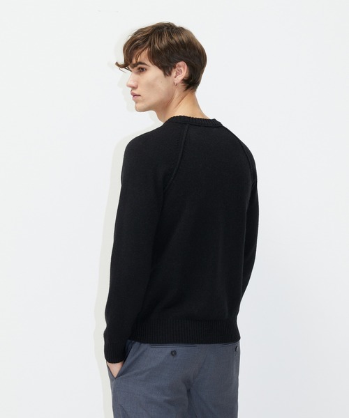 SISLEY(シスレー)の「ウール混ラウンドネックニット・セーター(ニット/セーター・メンズ・ブラック/スミクロ・SMALL/MEDIUM/LARGE)」の9枚目の写真