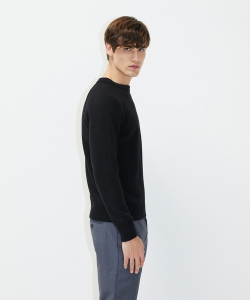SISLEY(シスレー)の「ウール混ラウンドネックニット・セーター(ニット/セーター・メンズ・ブラック/スミクロ・SMALL/MEDIUM/LARGE)」の8枚目の写真