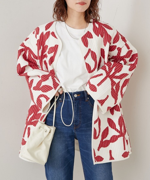 CIAOPANIC TYPY（チャオパニックティピー）の「■【FUDGE 3月号掲載】india刺し子刺繍ガウン（その他トップス・レディース・レッド/グリーン・ONE SIZE）」の13枚目の写真