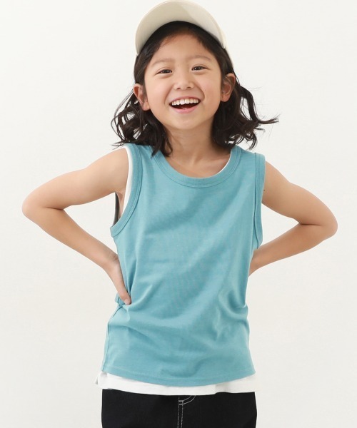 devirock（デビロック）の「無地タンクトップ（タンクトップ・キッズ・パープル系その他/ブラック/グリーン系その他/ブルー系その他/ホワイト/杢グレー・110cm/160cm/100cm/130cm/150cm/120cm/140cm）」の4枚目の写真