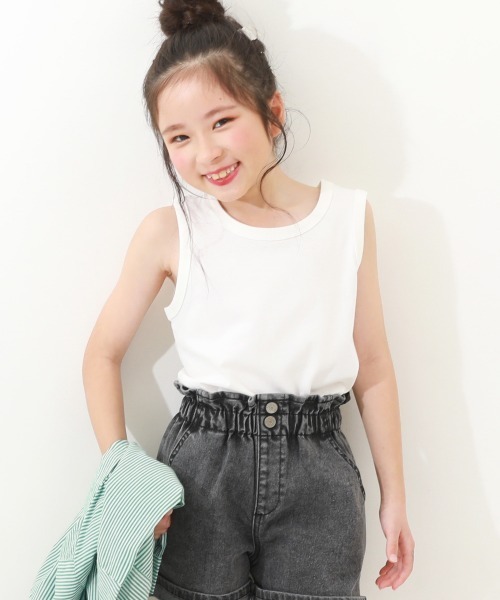 devirock（デビロック）の「無地タンクトップ（タンクトップ・キッズ・パープル系その他/ブラック/グリーン系その他/ブルー系その他/ホワイト/杢グレー・110cm/160cm/100cm/130cm/150cm/120cm/140cm）」の2枚目の写真