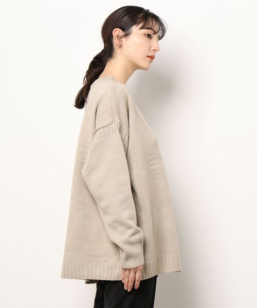 Samansa Mos2(サマンサ モスモス)の「ガンジー編みニットプルオーバー(ニット/セーター・レディース・ブラック/ベージュ/オレンジ/キャメル・フリ-)」の5枚目の写真