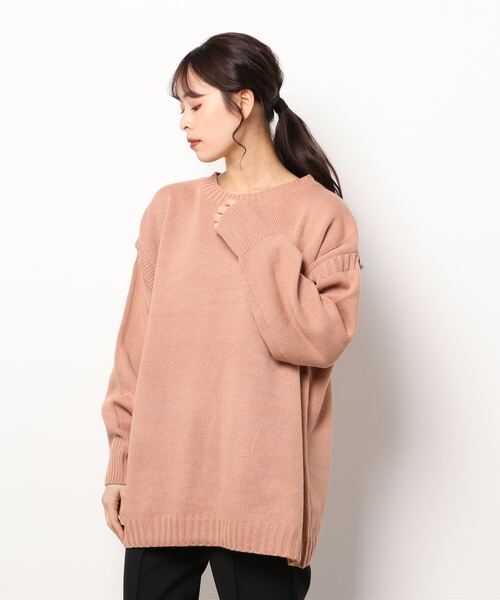 Samansa Mos2(サマンサ モスモス)の「ガンジー編みニットプルオーバー(ニット/セーター・レディース・ブラック/ベージュ/オレンジ/キャメル・フリ-)」の10枚目の写真