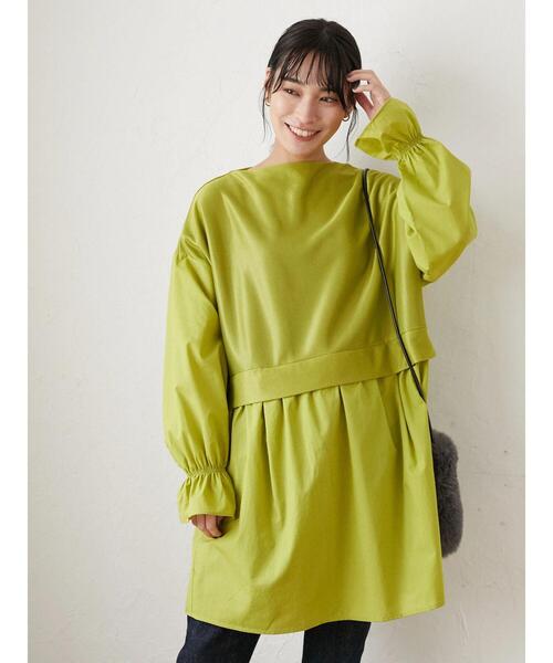 Green Parks(グリーンパークス)の「キャンディスリーブドッキングチュニック*(Tシャツ/カットソー・レディース・グリーン/オレンジ/ブラック・FREE)」の5枚目の写真