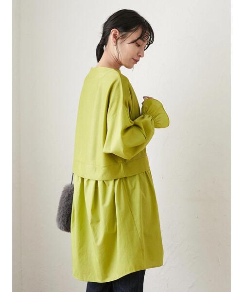 Green Parks(グリーンパークス)の「キャンディスリーブドッキングチュニック*(Tシャツ/カットソー・レディース・グリーン/オレンジ/ブラック・FREE)」の7枚目の写真