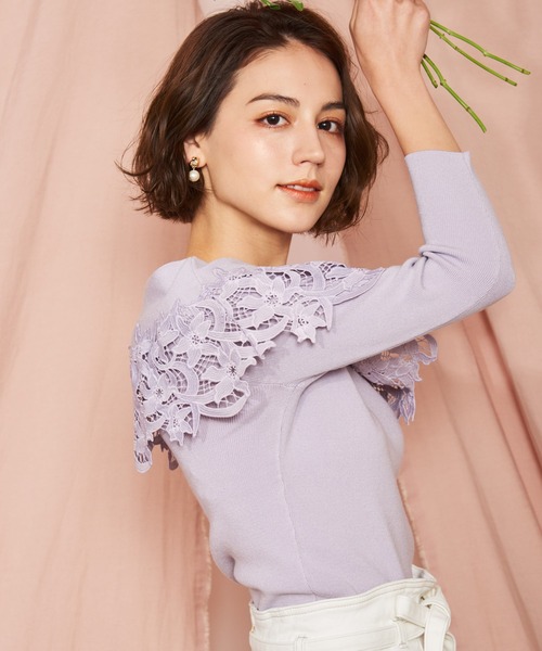 ノエラ♡新品フラワーレースニット NOELA（ノエラ）の「フラワーレースニット（ニット/セーター）」 - WEAR