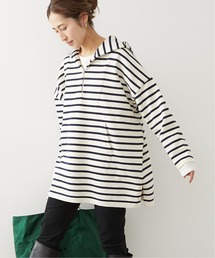 【福田 麻琴×FRAMeWORK】ボーダーメキシカンパーカー◆