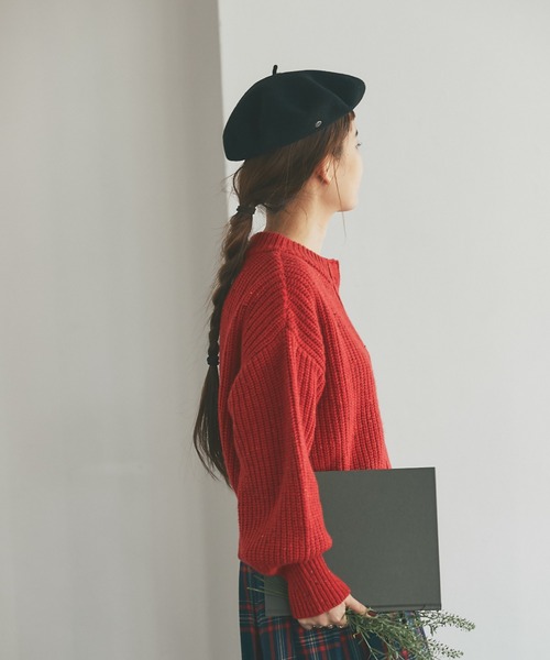 and R（アンドアール）の「ネップヤーンカーディガン（カーディガン/ボレロ・レディース・レッド/マスタード・FREE）」の7枚目の写真