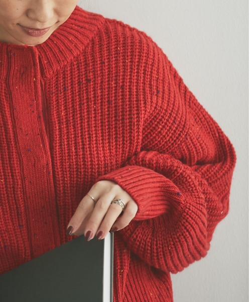 and R（アンドアール）の「ネップヤーンカーディガン（カーディガン/ボレロ・レディース・レッド/マスタード・FREE）」の16枚目の写真