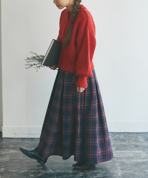 and R（アンドアール）の「ネップヤーンカーディガン（カーディガン/ボレロ・レディース・レッド/マスタード・FREE）」の9枚目の写真