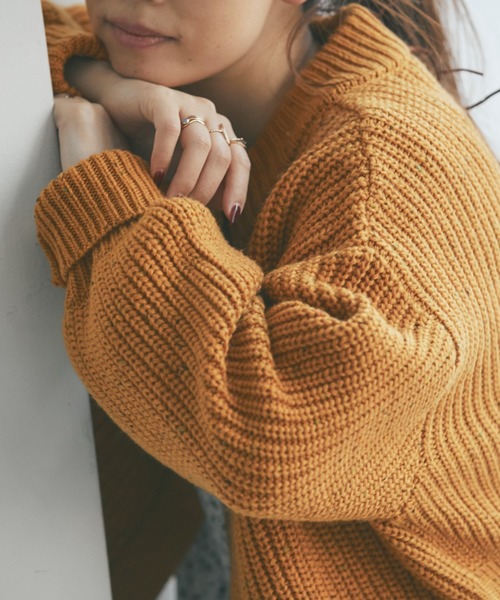 and R（アンドアール）の「ネップヤーンカーディガン（カーディガン/ボレロ・レディース・レッド/マスタード・FREE）」の6枚目の写真