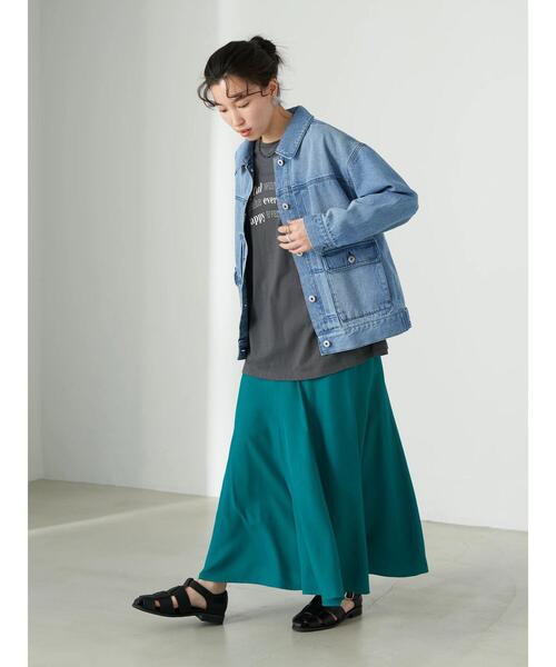 earth music&ecology（アースミュージックアンドエコロジー）の「BIG Gジャン＊（デニムジャケット・レディース・モカ/ライトインディゴブルー・FREE）」の7枚目の写真