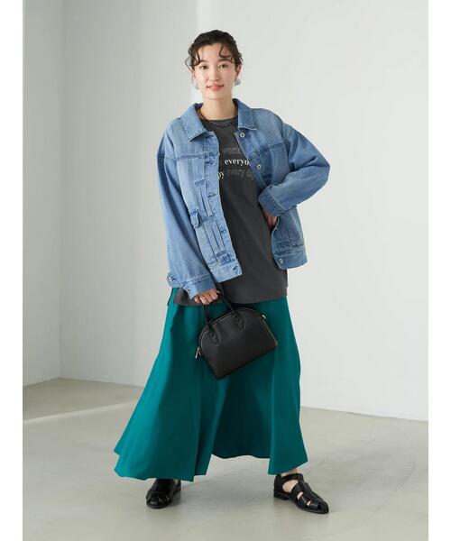 earth music&ecology（アースミュージックアンドエコロジー）の「BIG Gジャン＊（デニムジャケット・レディース・モカ/ライトインディゴブルー・FREE）」の8枚目の写真