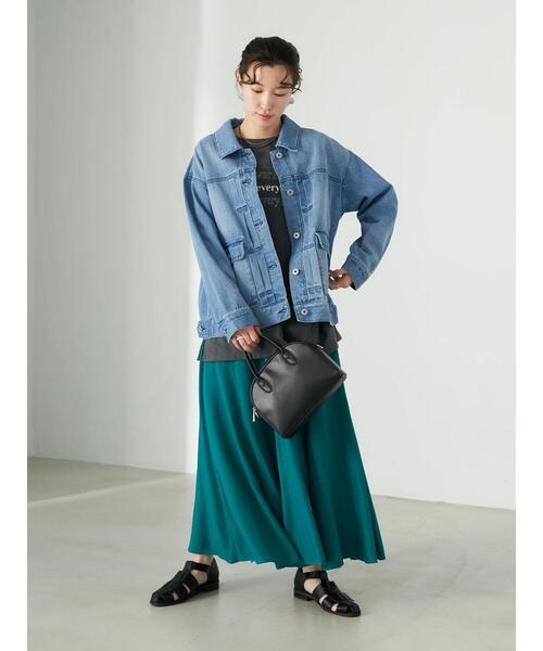 earth music&ecology（アースミュージックアンドエコロジー）の「BIG Gジャン＊（デニムジャケット・レディース・モカ/ライトインディゴブルー・FREE）」の9枚目の写真