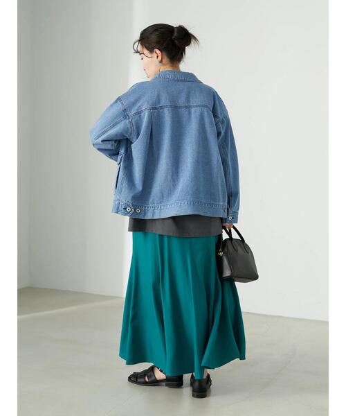 earth music&ecology（アースミュージックアンドエコロジー）の「BIG Gジャン＊（デニムジャケット・レディース・モカ/ライトインディゴブルー・FREE）」の11枚目の写真