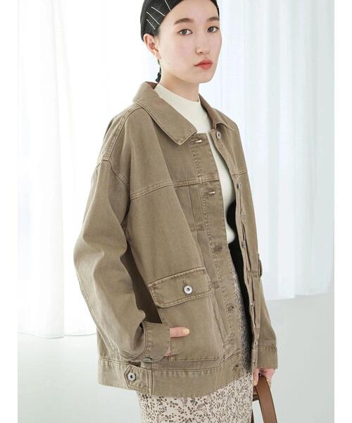 earth music&ecology（アースミュージックアンドエコロジー）の「BIG Gジャン＊（デニムジャケット・レディース・モカ/ライトインディゴブルー・FREE）」の13枚目の写真