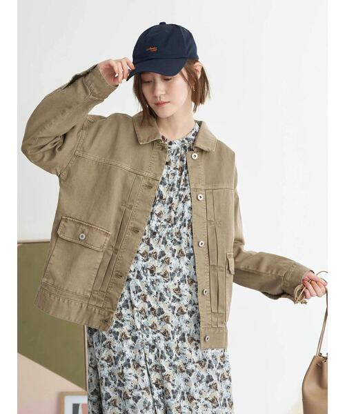 earth music&ecology（アースミュージックアンドエコロジー）の「BIG Gジャン＊（デニムジャケット・レディース・モカ/ライトインディゴブルー・FREE）」の20枚目の写真