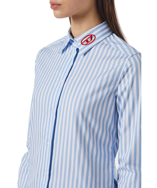 DIESEL（ディーゼル）の「レディース シャツ 長袖 ストライプ レギュラーフィット 定番 Dロゴ（シャツ/ブラウス・レディース・ホワイト系その他・LARGE/MEDIUM/SMALL/X-LARGE）」の10枚目の写真