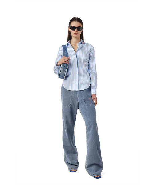 DIESEL（ディーゼル）の「レディース シャツ 長袖 ストライプ レギュラーフィット 定番 Dロゴ（シャツ/ブラウス・レディース・ホワイト系その他・LARGE/MEDIUM/SMALL/X-LARGE）」の14枚目の写真