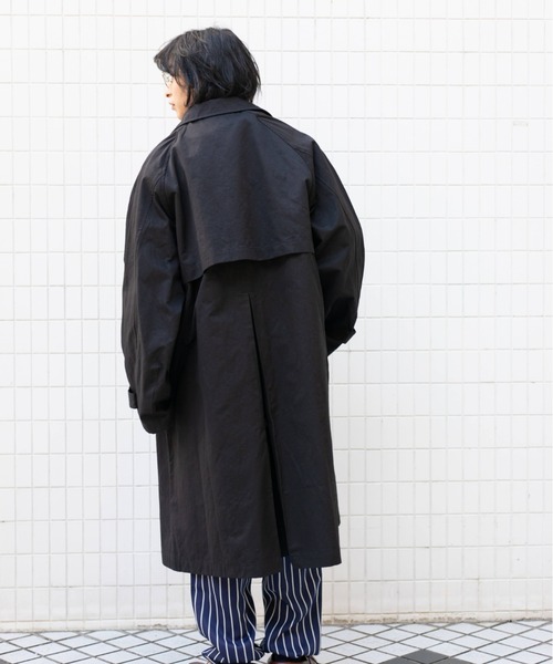BROKEN BASE（ブロークンベース）の「オーバーサイズロングステンカラーコート（ステンカラーコート・メンズ・ブラック/カーキ・MEDIUM/LARGE）」の8枚目の写真