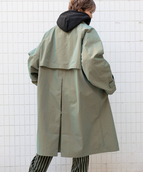 BROKEN BASE（ブロークンベース）の「オーバーサイズロングステンカラーコート（ステンカラーコート・メンズ・ブラック/カーキ・MEDIUM/LARGE）」の17枚目の写真
