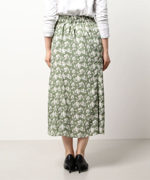 ＪＵＧＬＡＮＳ（ユグランス）の「☆ レトロな風合い。配色パイピング花柄マーメイドスカート　25136（スカート・レディース・グリーン/イエロー/ブラック・FREE）」の5枚目の写真