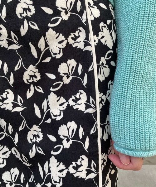 ＪＵＧＬＡＮＳ（ユグランス）の「☆ レトロな風合い。配色パイピング花柄マーメイドスカート　25136（スカート・レディース・グリーン/イエロー/ブラック・FREE）」の10枚目の写真