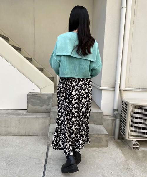 ＪＵＧＬＡＮＳ（ユグランス）の「☆ レトロな風合い。配色パイピング花柄マーメイドスカート　25136（スカート・レディース・グリーン/イエロー/ブラック・FREE）」の16枚目の写真