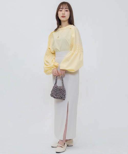 NEUNA（ヌナ）の「前スリット入り/ハイウエストロングスカート（スカート・レディース・ホワイト/ブラック/ミント・SMALL/MEDIUM/LARGE）」の20枚目の写真