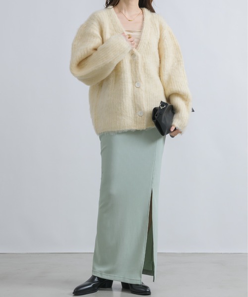 NEUNA（ヌナ）の「前スリット入り/ハイウエストロングスカート（スカート・レディース・ホワイト/ブラック/ミント・SMALL/MEDIUM/LARGE）」の8枚目の写真