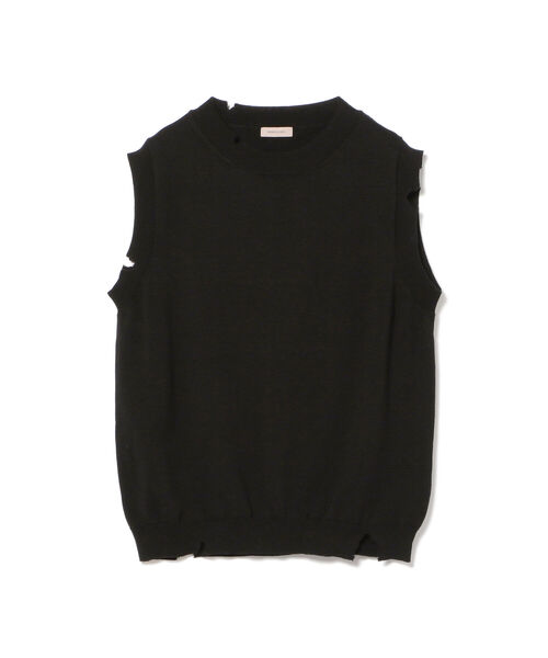 BEAMS LIGHTS（ビームスライツ）の「BEAMS LIGHTS / ダメージ加工 ニットベスト（ベスト・メンズ・ブラック/グレー・S/L/M）」の12枚目の写真