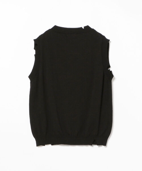 BEAMS LIGHTS（ビームスライツ）の「BEAMS LIGHTS / ダメージ加工 ニットベスト（ベスト・メンズ・ブラック/グレー・S/L/M）」の13枚目の写真