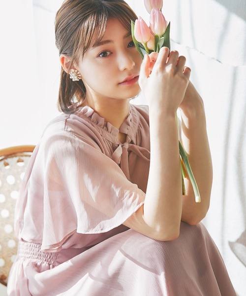 tocco closet（トッコ クローゼット）の「りぼん付きプチフリルネック 