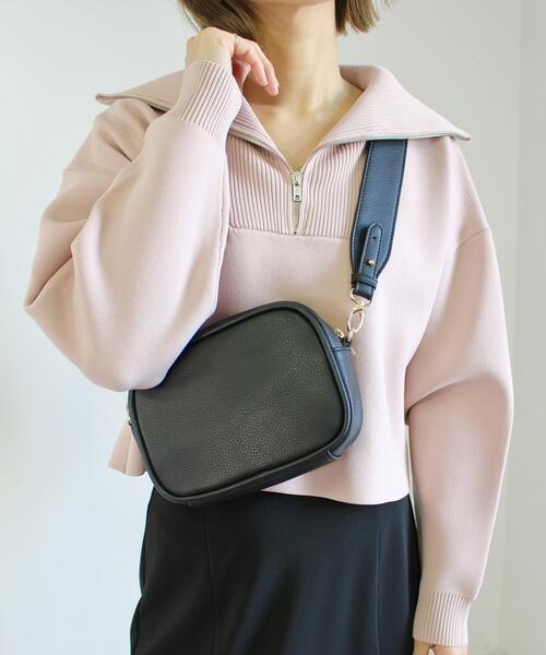 MLI'A(エムリア)の「ハーフZIPショート丈プルオーバー(ニット/セーター・レディース・ブラック/ピンク/アイボリー/サックスブルー系1/グリーン・M)」の8枚目の写真
