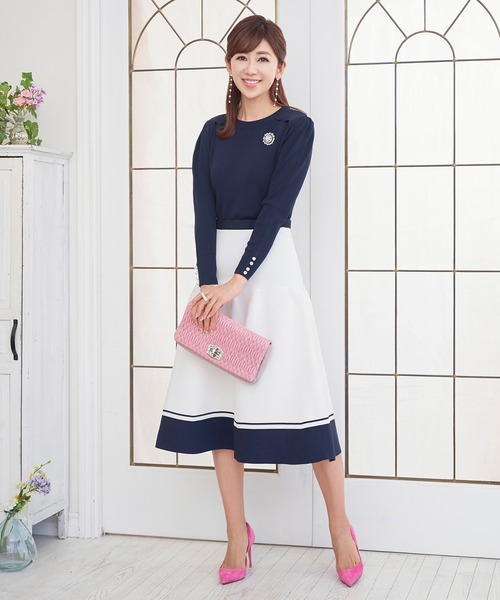 Prima Scherrer(プリマシェレル)の「ニット プルオーバー スカラップ ヨーク Prima Scherrer(ニット/セーター・レディース・ネイビー/ブラック/ホワイト・M/S)」の6枚目の写真
