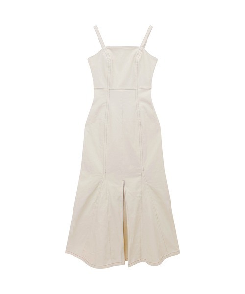 ADIRA（アディラ）の「ツイルマーメイドキャミジャンスカ（ジャンパースカート・レディース・アイボリー/ベージュ・MEDIUM）」の13枚目の写真