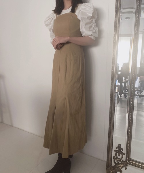 ADIRA（アディラ）の「ツイルマーメイドキャミジャンスカ（ジャンパースカート・レディース・アイボリー/ベージュ・MEDIUM）」の16枚目の写真