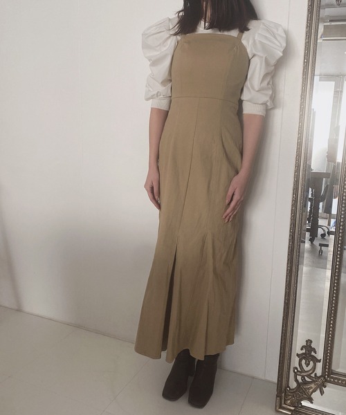 ADIRA（アディラ）の「ツイルマーメイドキャミジャンスカ（ジャンパースカート・レディース・アイボリー/ベージュ・MEDIUM）」の9枚目の写真