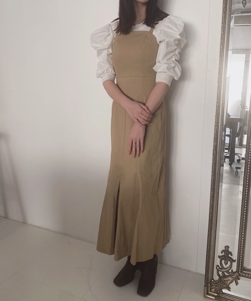 ADIRA（アディラ）の「ツイルマーメイドキャミジャンスカ（ジャンパースカート・レディース・アイボリー/ベージュ・MEDIUM）」の21枚目の写真