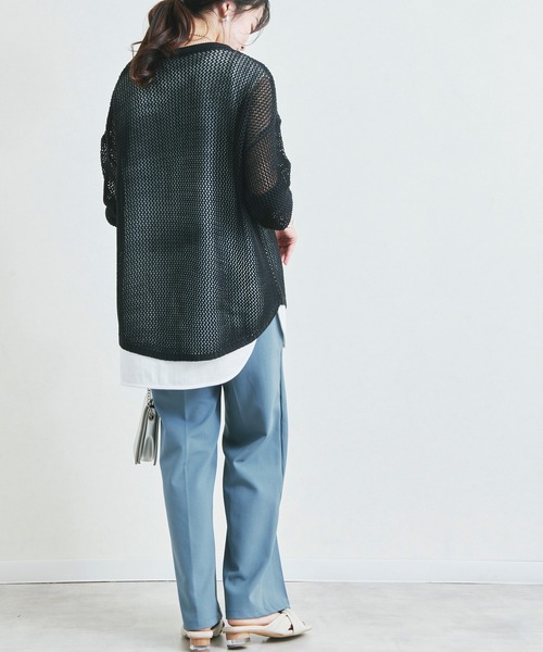 Fizz(フィズ)の「【Fizz/フィズ】 メッシュ編みニット長袖プルオーバー(ニット/セーター・レディース・ブルー/チャコール/グレイッシュベージュ/ブラック・L/M)」の10枚目の写真
