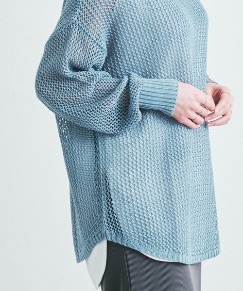 Fizz(フィズ)の「【Fizz/フィズ】 メッシュ編みニット長袖プルオーバー(ニット/セーター・レディース・ブルー/チャコール/グレイッシュベージュ/ブラック・L/M)」の16枚目の写真