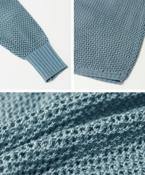 Fizz(フィズ)の「【Fizz/フィズ】 メッシュ編みニット長袖プルオーバー(ニット/セーター・レディース・ブルー/チャコール/グレイッシュベージュ/ブラック・L/M)」の17枚目の写真