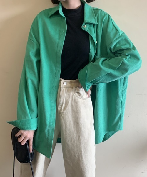 MANGROVE（マングローブ）の「コーデュロイルーズシャツ（シャツ/ブラウス・レディース・ピンク/イエロー/オレンジ/ブルー/グリーン・FREE）」の2枚目の写真