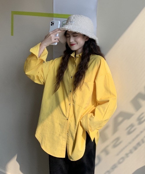 MANGROVE（マングローブ）の「コーデュロイルーズシャツ（シャツ/ブラウス・レディース・ピンク/イエロー/オレンジ/ブルー/グリーン・FREE）」の14枚目の写真