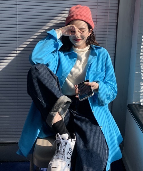 MANGROVE（マングローブ）の「コーデュロイルーズシャツ（シャツ/ブラウス・レディース・ピンク/イエロー/オレンジ/ブルー/グリーン・FREE）」の19枚目の写真