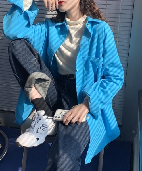 MANGROVE（マングローブ）の「コーデュロイルーズシャツ（シャツ/ブラウス・レディース・ピンク/イエロー/オレンジ/ブルー/グリーン・FREE）」の15枚目の写真