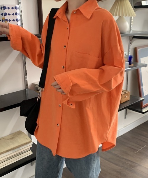 MANGROVE（マングローブ）の「コーデュロイルーズシャツ（シャツ/ブラウス・レディース・ピンク/イエロー/オレンジ/ブルー/グリーン・FREE）」の11枚目の写真