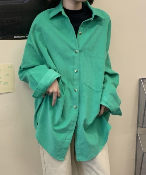 MANGROVE（マングローブ）の「コーデュロイルーズシャツ（シャツ/ブラウス・レディース・ピンク/イエロー/オレンジ/ブルー/グリーン・FREE）」の12枚目の写真